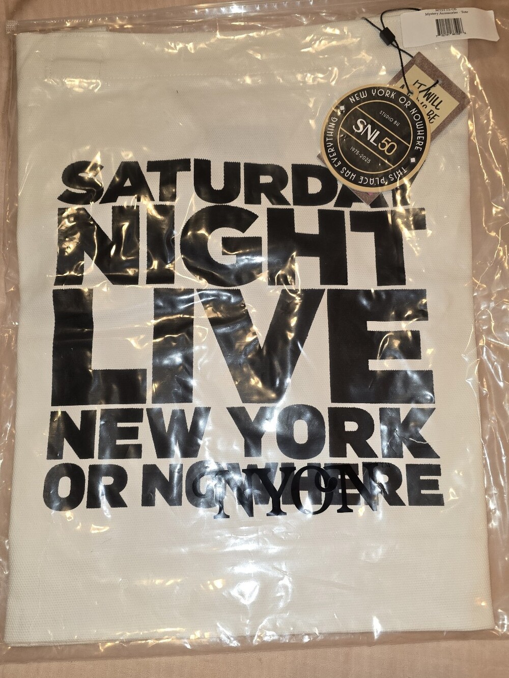 NWT Live From New York or Nowhere - NYON x SNL B&W Tote Bag Lt Ed